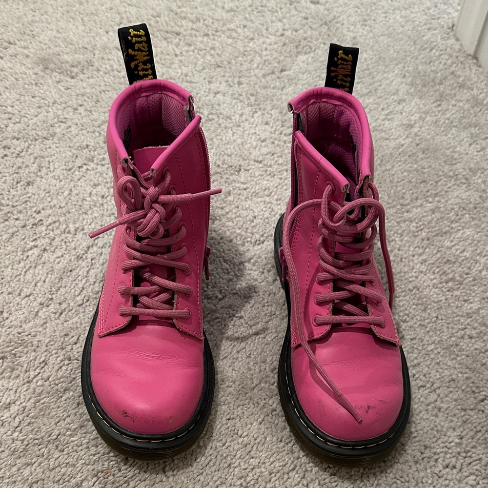 Pink Lace-Up Boots